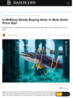 Is MrBeast Really Buying Aster In Bulk Amid Price Dip? - DailyCoin