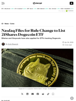 Nasdaq Files for Rule Change to List 21Shares Dogecoin ETF - Decrypt