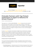 Fintradix Partners with Top Fintech Institutions in Japan to Advance AI-Driven Finance