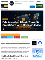 Fold Launches Bitcoin Rewards Credit Card with Stripe and Visa | Live Bitcoin News