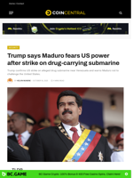Trump says Maduro fears US power after strike on drug-carrying