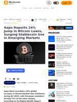 Xapo Reports 24% Jump in Bitcoin Loans, Surging Stablecoin Use in Emerging Markets – Crypto News Bitcoin News