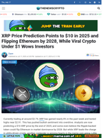 XRP Price Prediction Points to $10 in 2025 and Flipping Ethereum by 2028, While Viral Crypto Under $1 Wows Investors