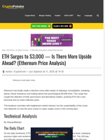 ETH Surges to $3,000 — Is There More Upside Ahead? (Ethereum Price Analysis)
