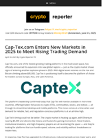 Cap-Tex.com Enters New Markets in 2025 to Meet Rising Trading Demand