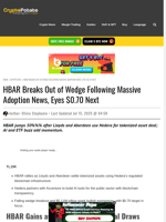 HBAR Breaks Out of Wedge Following Massive Adoption News, Eyes $0.70 Next