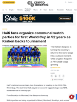Haiti fans organize communal watch parties for first World Cup in 52 years as Kraken backs tournament