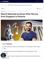 WazirX Rebrands as Zensui After Moving from Singapore to Panama