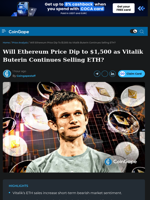 Will Ethereum Price Dip to $1,500 as Vitalik Buterin Continues Selling ETH?