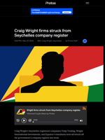 Craig Wright firms struck from Seychelles company register