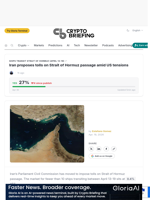 Iran proposes tolls on Strait of Hormuz passage amid US tensions