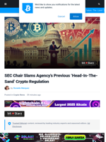 SEC Chair Slams Agency’s Previous ‘Head-In-The-Sand’ Crypto
Regulation