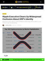 Ripple Executive Clears Up Widespread Confusion About XRP's Identity - CoinCentral