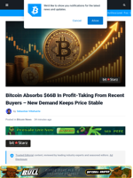 Bitcoin Absorbs $66B In Profit-Taking From Recent Buyers – New Demand Keeps Price Stable | Bitcoinist.com