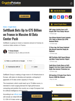 SoftBank Bets Up to €75 Billion on France in Massive AI Data Center Push