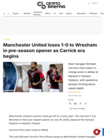 Manchester United loses 1-0 to Wrexham in pre-season opener as Carrick era begins