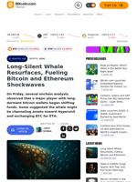 Long-Silent Whale Resurfaces, Fueling Bitcoin and Ethereum Shockwaves – Crypto News Bitcoin News