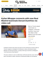 Kylian Mbappe connects with new Real Madrid teammate Denzel Dumfries via video call