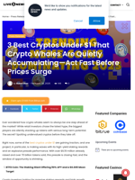 3 Best Cryptos Under $1 That Crypto Whales Are Quietly Accumulating—Act Fast Before Prices Surge | Live Bitcoin News