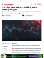 ICP Flips TAO, What's Driving 200% Weekly Surge? - Coinspeaker