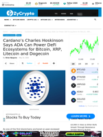 Cardano's Charles Hoskinson Says ADA Can Power DeFi Ecosystems for Bitcoin, XRP, Litecoin and Dogecoin ⋆ ZyCrypto