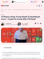 To Please a King: Trump Heads To Saudi Court (New Crypto Deal?)