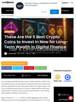 These Are the 5 Best Crypto Coins to Invest In Now for Long-Term Wealth in Digital Finance | Live Bitcoin News
