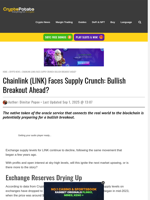 Chainlink (LINK) Faces Supply Crunch: Bullish Breakout Ahead?