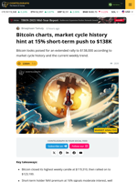 Bitcoin Prepares For A Strong Rally To $138K