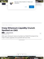 Crazy Ethereum Liquidity Crunch Spotted on OKX - U.Today