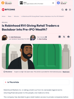 Robinhood RVI Fund Levels Private Equity Market Playing Field