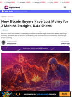 New Bitcoin Buyers Have Lost Money for 2 Months Straight, Data Shows