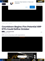 Countdown Begins: Five Potential XRP ETFs Could Define October - U.Today