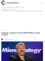 Strategy Acquires Fresh $1.99 billion worth of BTC