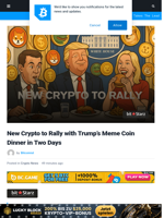 New Crypto to Rally Alongside Trump’s Meme Coin Dinner in Just Two Days