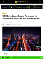 UAE Introduces Crypto Payments for Flights with Emirates and More Airlines