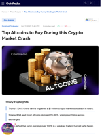 Top Altcoins to Buy During this Crypto Market Crash