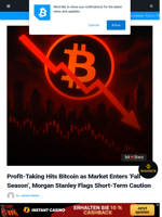 Profit-Taking Hits Bitcoin as Market Enters ‘Fall Season’, Morgan Stanley Flags Short-Term Caution | Bitcoinist.com