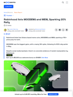 Robinhood Listing Leads to 20% Rally for MOODENG and MEW