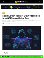 North Korean Hackers Drain $21 Million from SBI Crypto Mining