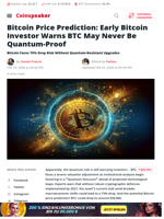 Bitcoin Price Prediction: OG Warns BTC Will Not Be Quantum-Proof