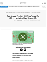 Top Analyst Predicts $38 Price Target for XRP — Here’s the Main Reason Why