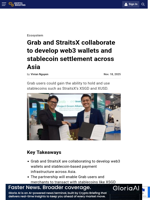 Grab and StraitsX collaborate to develop web3 wallets and stablecoin settlement across Asia