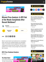 Bitcoin Price Analysis: Is BTC Out of the Woods Completely After Recent Meltdown?