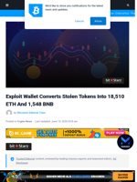 Exploit Wallet Converts Stolen Tokens Into 18,510 ETH And 1,548 BNB | Bitcoinist.com