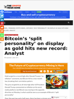 Bitcoin’s ‘split personality’ on display as gold hits new record: Analyst - The Crypto News Wire