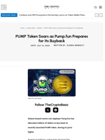 PUMP Token Soars as Pump.fun Prepares $30.6M for Its Buyback