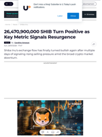 26,470,900,000 SHIB Turn Positive as Key Metric Signals Resurgence - U.Today