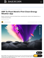 XRP To Pivot World’s First Clean-Energy Weather App - DailyCoin