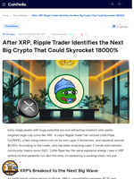 After XRP, Ripple Trader Identifies the Next Big Crypto That Could Skyrocket 18000%